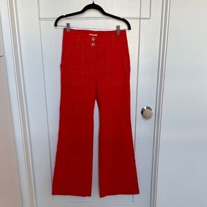 Maeve Vibrant Red Flare Pants